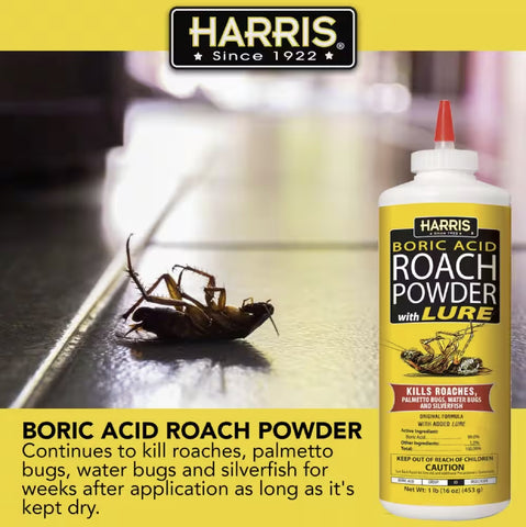 PF Harris HRP-16 16 oz Bottle of Boric Acid Roach Eliminator Powder With Lure - Quantity of 10