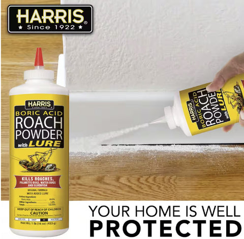 PF Harris HRP-16 16 oz Bottle of Boric Acid Roach Eliminator Powder With Lure - Quantity of 10