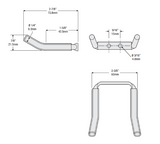 National N271-017 / 2159BC 2-3/4" Vinyl Coated Tool Storage / Organization Hooks Brackets - Quantity of 75