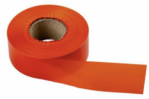 Hanson 17022 1-3/16" x 300' ft Bright Orange Vinyl Flagging Ribbon Marking Tape - Quantity of 6