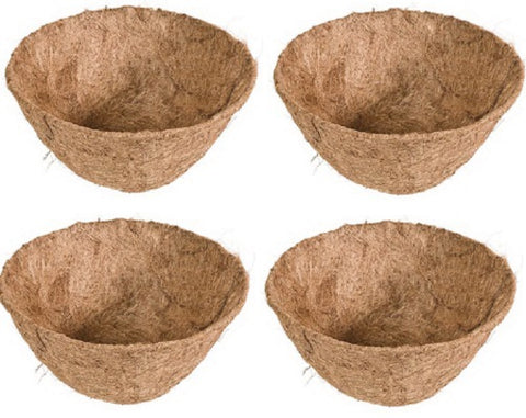 Panacea 88593GT 7.5" x 16" Round Coco Fiber Plant Basket Liner - Quantity of 4
