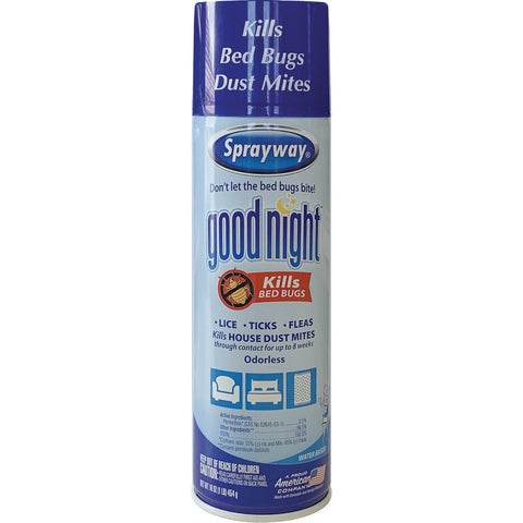 Sprayway SW003R 16 oz Can of Goodnight Bedbug Dust Mite Insect Killer