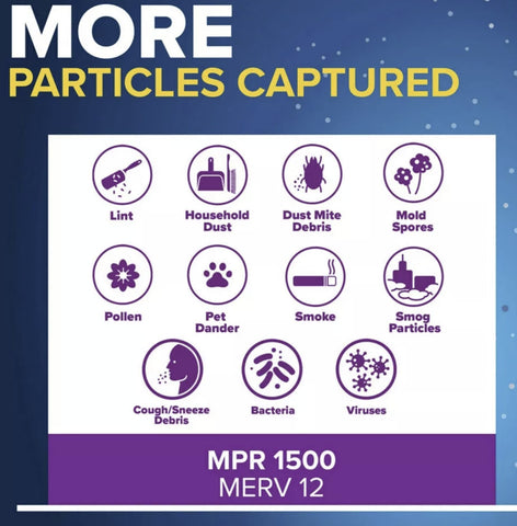 3M Filtrete UP23-4 Purple 14" x 24" x 1" MPR 1500 3 Month Air Filter - Quantity of 4