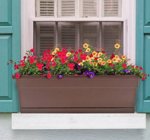 Southern Patio WB2412CO 24" x 8" Cocoa Poly Resin Window Box Planter