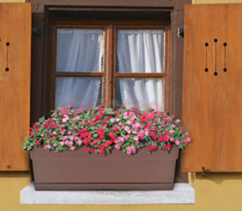 Southern Patio WB2412CO 24" x 8" Cocoa Poly Resin Window Box Planter