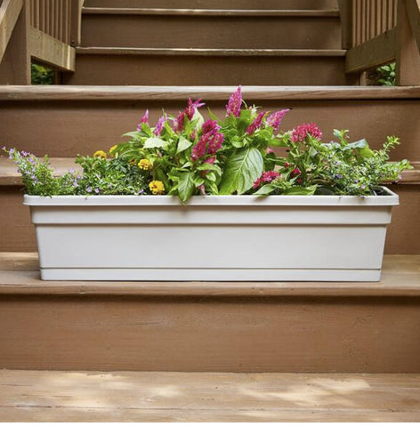 Southern Patio WB2412TA 24" x 8" Taupe Poly Resin Window Box Planter