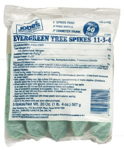 Jobe's 02611 5-Pack 11-3-4 Evergreen Tree Fertilizer Spikes - Quantity of 96