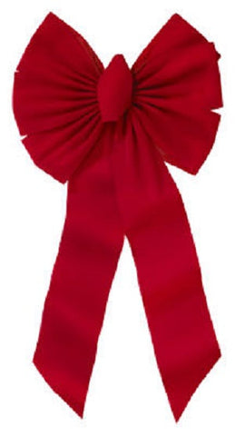 Holiday Trim 7355 14" x 28" x 4" 7 Loop Red Velvet Holiday Christmas Bow - Quantity of 8