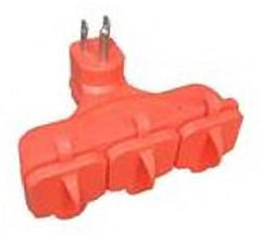 Master Electrician KAB-3FLU-ORG Orange Outdoor 3-Way Electrical Outlet Plug Adapter With Weatherproof Covers