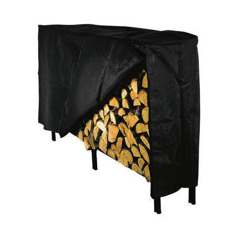 Panacea 15214 8 ft Black Vinyl Log Rack / Firewood Protective Cover