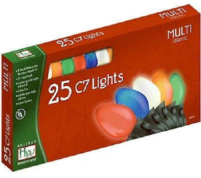 Holiday Wonderland 2524-88 25 Count C7 Multi Ceramic Christmas Light Set - Quantity of 12