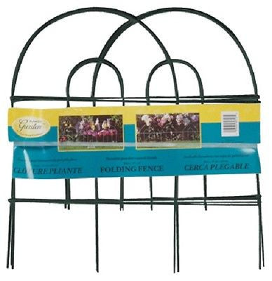 Panacea 89312 18" x 8' Green Wire Round Top Folding Garden Fence Fencing - Quantity of 8