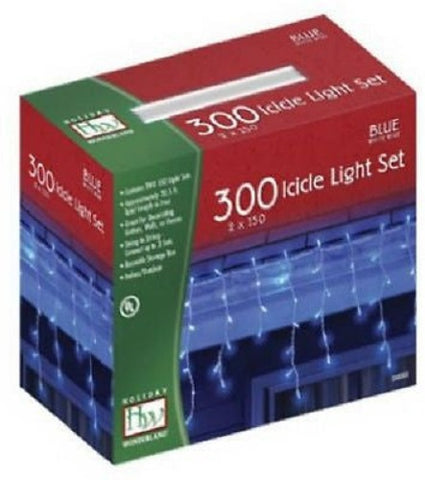 Holiday Wonderland 14087-88 300 Count Blue Icicle Christmas Light Set - Quantity of 1