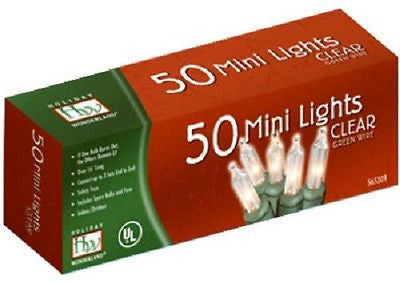Holiday Wonderland 4050-88A 50 Count CLEAR Incandescent Mini Christmas Light Sets - Quantity of 3