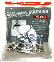 (4) Fluidmaster 2 Packs 3/4" x 3/4" x 60" Stainless Steel Washing Machine Hoses