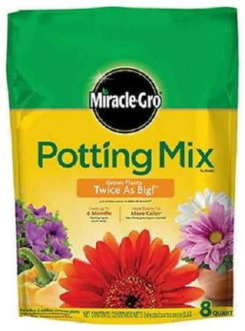 Miracle Gro 75678300 8 Quart Bag Of Potting Soil Mix With Micromax Plant Food - Quantity of 3