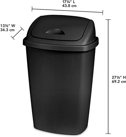 Sterilite 10889004 13.2 Gallon Swing Top Wastebasket / Garbage Can - Quantity of 4