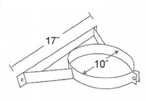 Selkirk 208520 8T-WB 8" Steel Chimney Pipe Wall Band Support Bracket - Quantity of 2