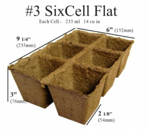 CowPots 00107 3-Pack 3" Seed Starting Tray Pots - Quantity of 9