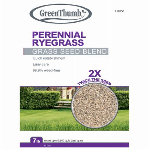 Green Thumb GVPRG7 7 LB Bag of Perennial Ryegrass Blend / Mix Grass Seed - Quantity of 1