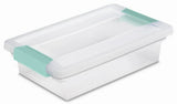 Sterilite 19618606 11" x 6.625" x 2.75" Small Clear Lid & Base Clip Storage Box- Quantity of 18