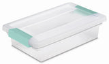 Sterilite 19618606 11" x 6.625" x 2.75" Small Clear Lid & Base Clip Storage Box- Quantity of 60