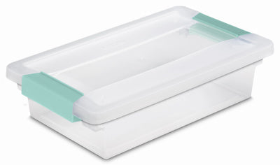 Sterilite 19618606 11" x 6.625" x 2.75" Small Clear Lid & Base Clip Storage Box- Quantity of 60