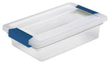 Sterilite 19618606 11" x 6.625" x 2.75" Small Clear Lid & Base Clip Storage Box- Quantity of 18