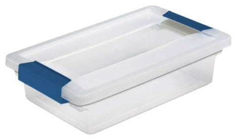 Sterilite 19618606 11" x 6.625" x 2.75" Small Clear Lid & Base Clip Storage Box- Quantity of 18