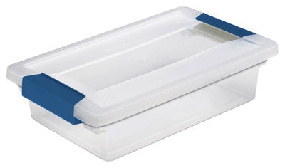 Sterilite 19618606 11" x 6.625" x 2.75" Small Clear Lid & Base Clip Storage Box- Quantity of 60