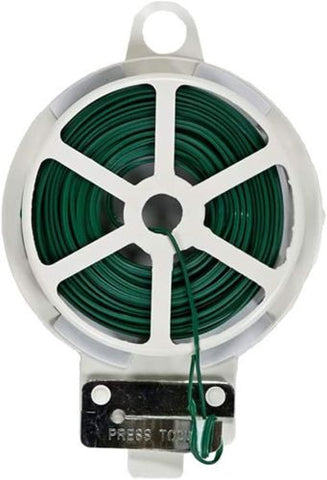 Midwest T001GT 100' Foot Green Plastic Coated Garden Wire Twist Tie With Cutter - Quantity of 3