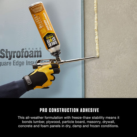 Dow 343087 Great Stuff Pro 26.5 oz Heavy Duty Construction Floor and Wall Adhesive Foam - Quantity of 12 cans