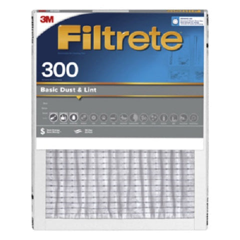 3M Filtrete 326-4 20" x 24" x 1" Gray Basic 300 Dust & Lint Reduction Pleated Air Filter 90 Day Filter - Quantity of 4