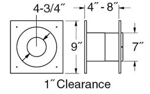 Duravent 4PVL-WTR 4" Pellet Stove Chimney Pipe Through the Wall Thimble - Quantity of 1