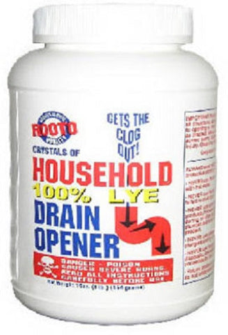 Rooto 1030 1 LB Container Of No. 4 100% Lye Crystal Household Drain Opener - Quantity of 10