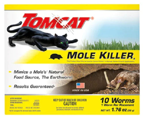 Tomcat 0372310 10-Pack Worm-Shaped Mole Killer - Quantity of 3