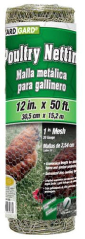 Midwest Air 308415B 12" x 50' Foot 1" Mesh Poultry Netting Chicken Wire Fencing - Quantity of 1