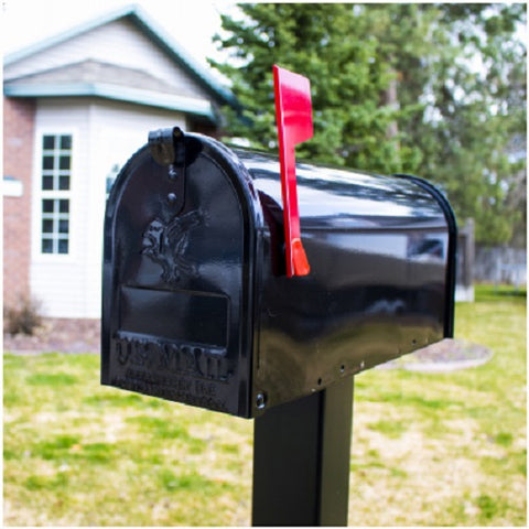 Solar Group E1100B00 Elite Black Galvanized Standard Post Mount Mailbox - Quantity of 1