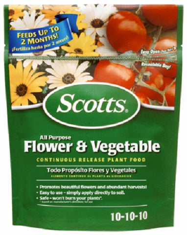 Scotts 1009001 3 LB Bag Of 10-10-10 Flower & Vegetable Plant Food - Quantity of 2