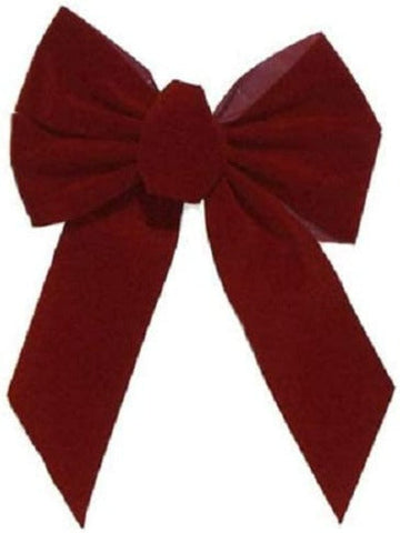 Holiday Trim 7822 10" x 13" x 3" 5 Loop Burgundy Velvet Holiday Christmas Bow - Quantity of 16