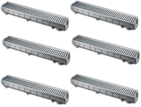 NDS Pro-Series 864G  39.75" x 5" Light Traffic Channel Grate & Drain Kit - Quantity of (6)