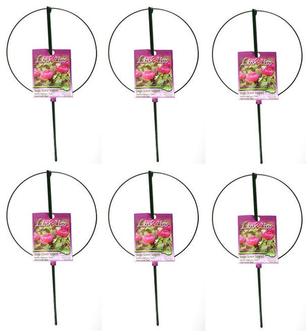 6 ea Luster Leaf 987 18" D x 30" Single Ring Folding Peony Hoop Plant Supports