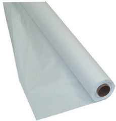 40" x 100' Roll White Plastic Banquet Table Cover