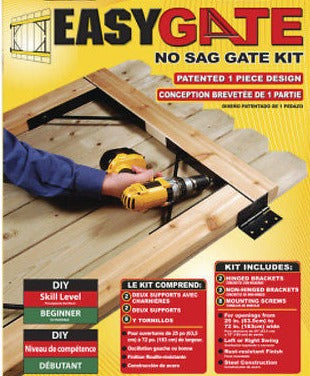 Homax 80099 Easy Gate Steel Construction No-Sag Bracket Kit for Doors Gates - Quantity of 6