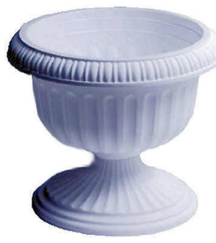 ATT Southern UR1212WH 12" White Grecian Urn Plastic Porch Planters - Quantity of 6