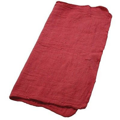 Clean Rite 3-542 25 Packs 13" x 14" Red Cotton Mechanics Shop Towels - Quantity of 6