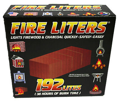 Fire Liters 10192 192 Pack Fireplace, Firewood, Charcoal BBQ Lighters - Quantity of 1