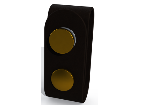 Rescue Leaders WBLBRA-3 WHITE & BLUE Body Beacon LED Equipped Black Leather Brass Belt Keeper First Responder Light Gen 2 - Quantity of 3