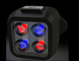 Rescue Leaders RBLBRA-3 RED & BLUE Body Beacon LED Equipped Leather Brass Snap Belt Keeper First Responder Light Gen 2 - Quantity of 3