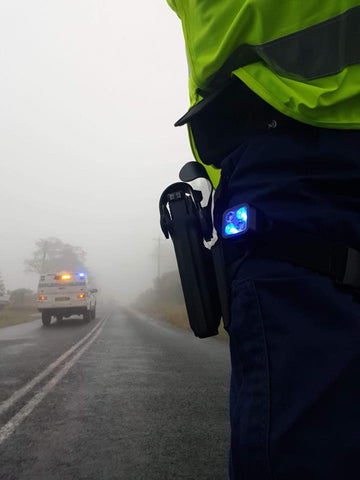 Rescue Leaders RBNYL-6 RED & BLUE Body Beacon LED Equipped Nylon Belt Keeper First Responder Light Gen 2 - Quantity of 6